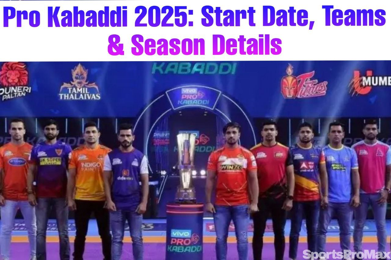 Pro Kabaddi 2025 live match with players and crowd in a stadium