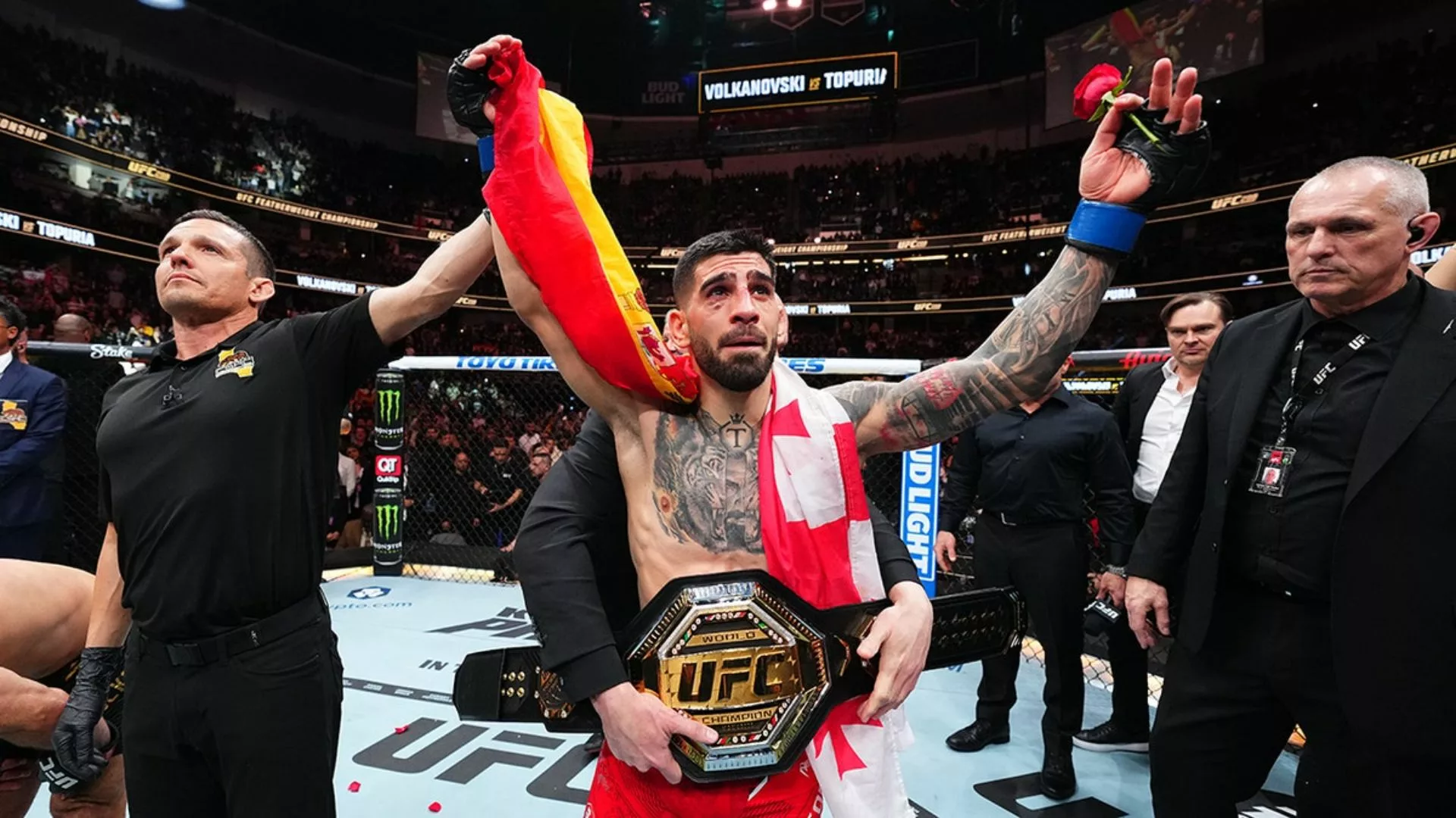 Ilia Topuria claimed the MMA top pound-for-pound spot after winning his second UFC belt