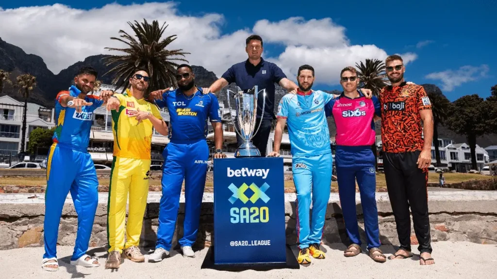 Top 10 Richest Cricket Leagues 2025: IPL, ILT20, SA20 Net Worth Revealed 9 SA20 2025 cricket league logo with South African franchises and global stars